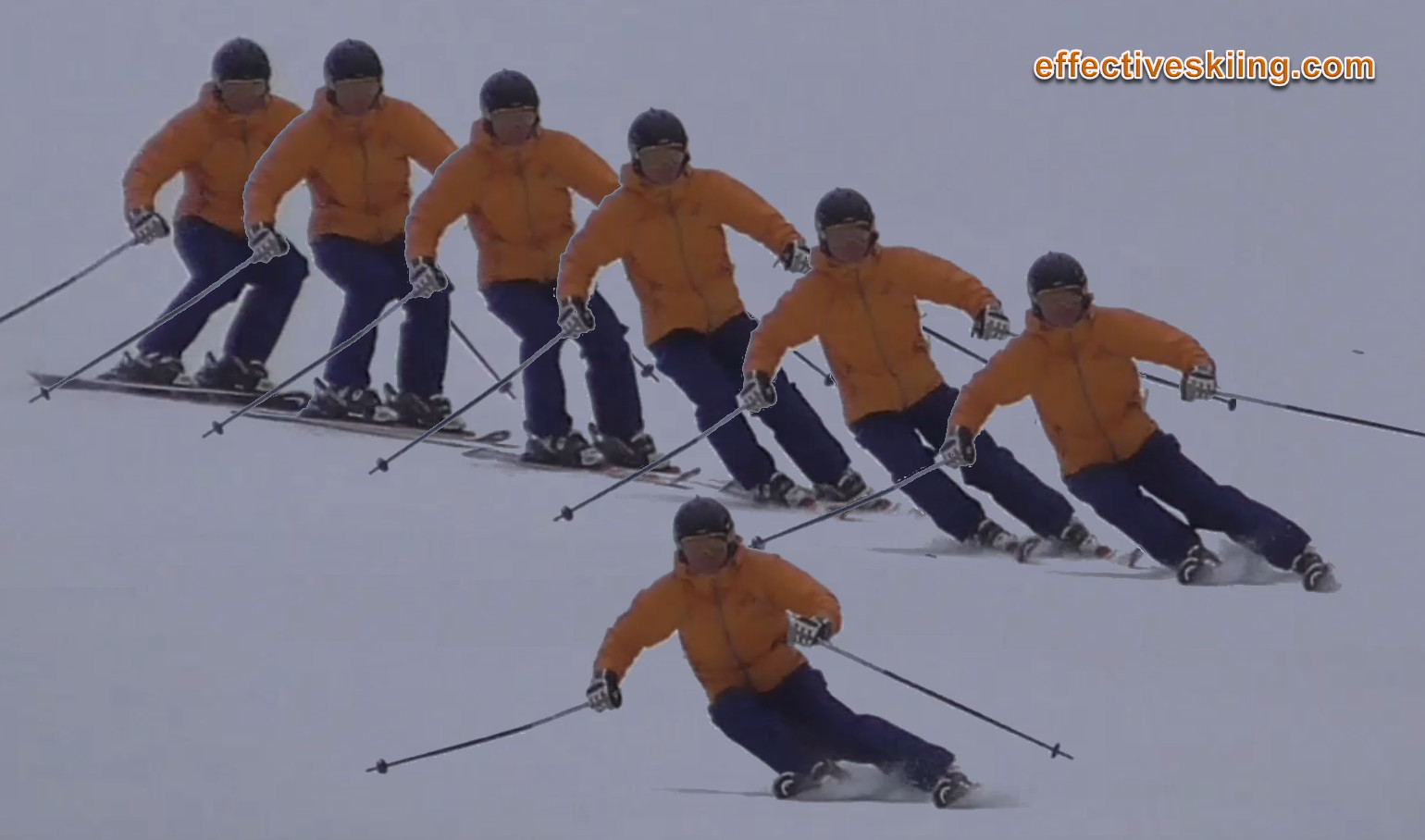 Getting forward <b>across</b> the skis